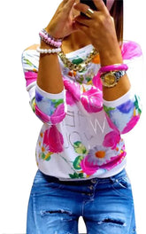 Buso Estampado Para Mujer De Flores Rosadas - Talla S