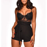 Enterizo Corto Casual Para Mujer Color Negro