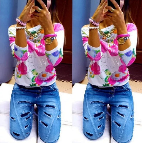 Buso Estampado Para Mujer De Flores Rosadas - Talla S