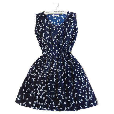 Vestido Corto Casual Para Mujer De Anclas