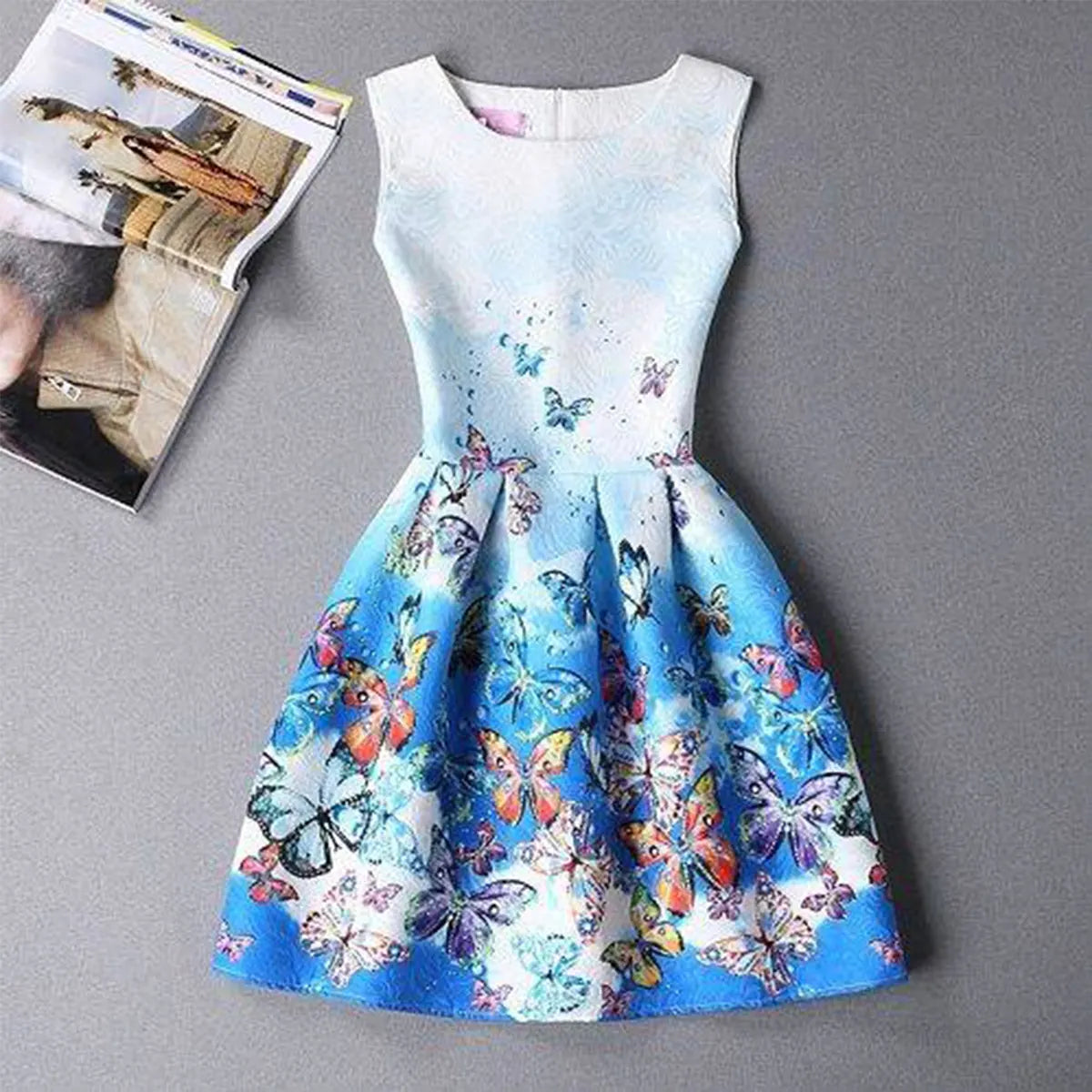Vestido Corto Elegante Para Mujer De Mariposas